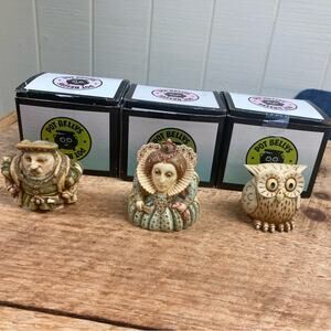 3 Pot Bellys Figures King Henry VIII Queen Elizabeth I Hootie